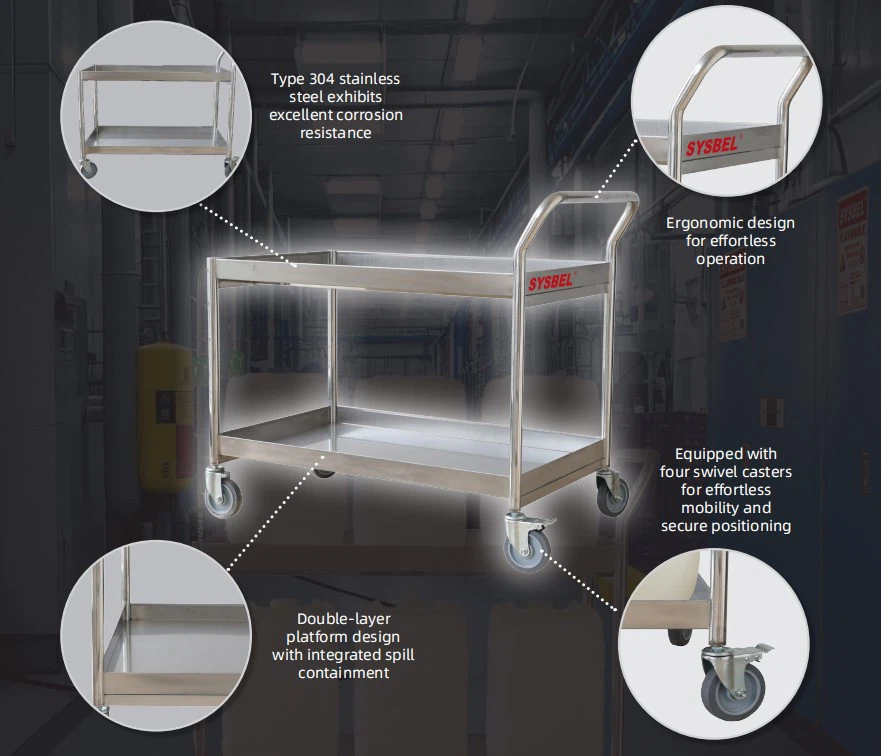 Stainless Steel Laboratory Cart On Wheels Stainless Steel Laboratory Cart On Wheels