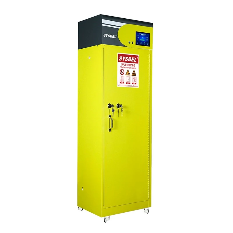 Yellow Ductless Filtered Chemical Storage Cabinet | Filtering Safety Storage Cabinet - SYSBEL suppliers