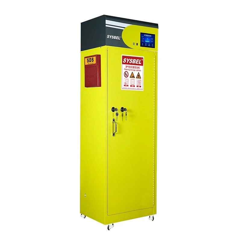 Yellow Ductless Filtered Chemical Storage Cabinet | Filtering Safety Storage Cabinet - SYSBEL best