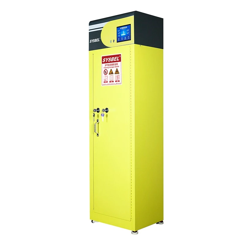 Yellow Ductless Filtered Chemical Storage Cabinet | Filtering Safety Storage Cabinet - SYSBEL factory